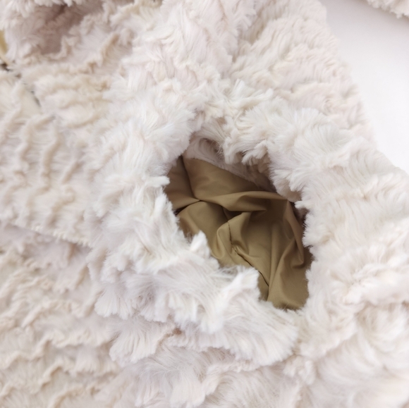 Patagonia Cream Fringe Layered Fleece Coat Xs - Picture 11 of 15